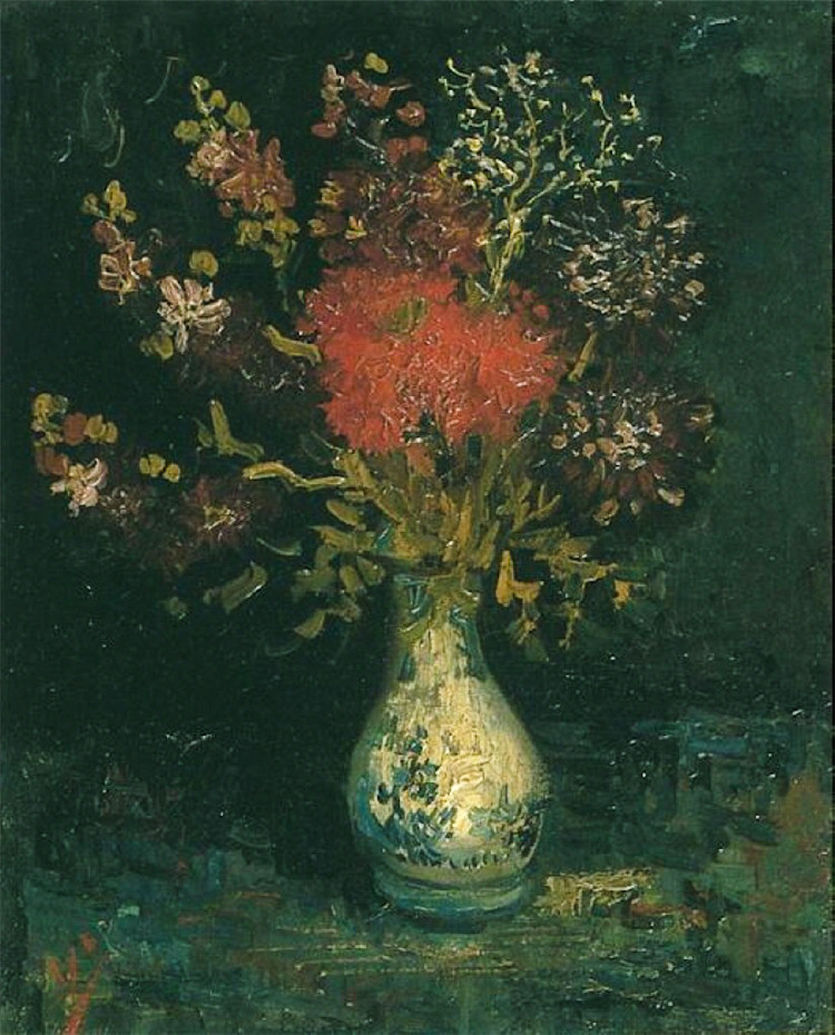 Vase With Flowers Van Gogh Oil Painting